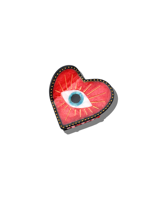 Hand-painted Lucky Eye Heart Hair Claw Clip