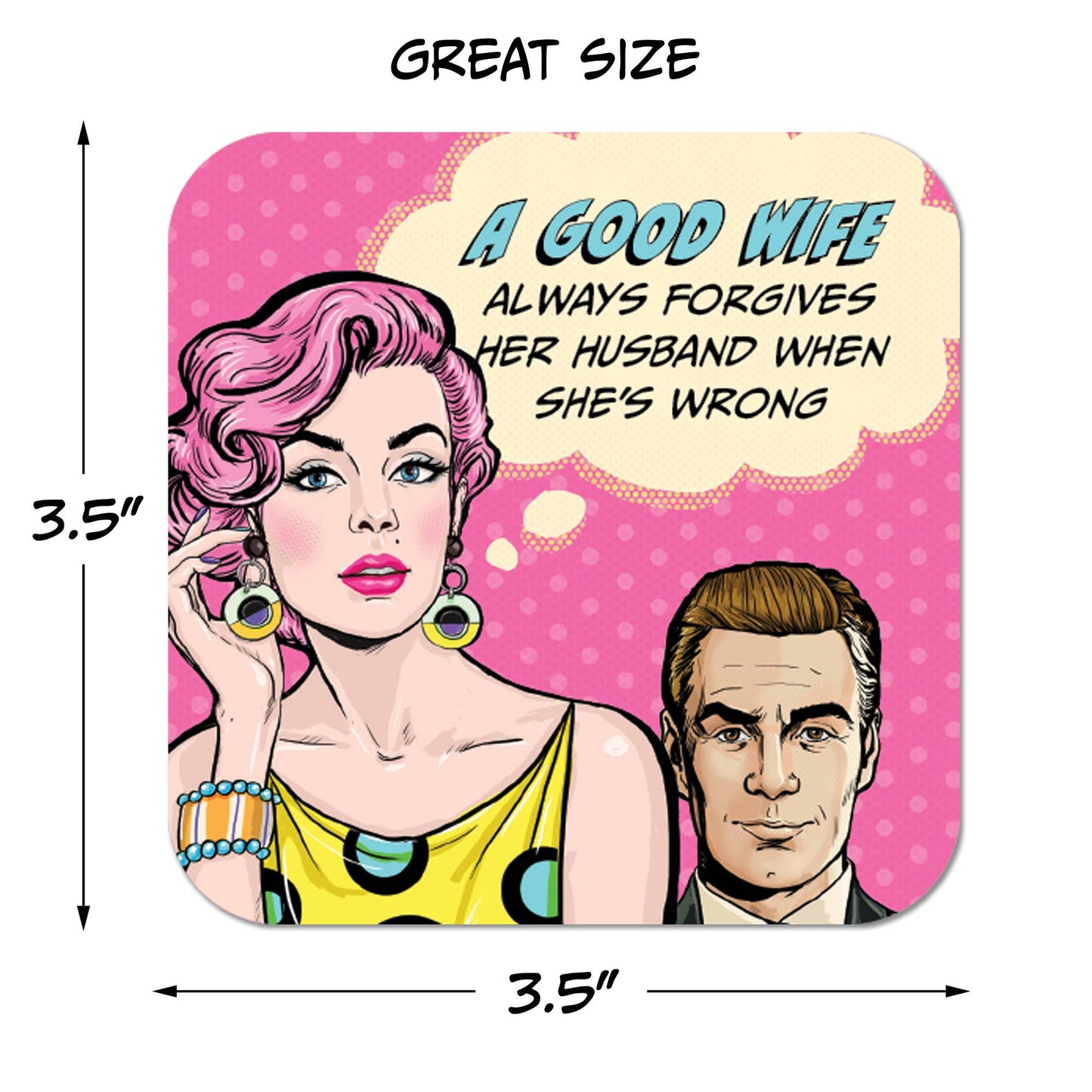 A Good Wife Forgives Her Husband Coaster Set