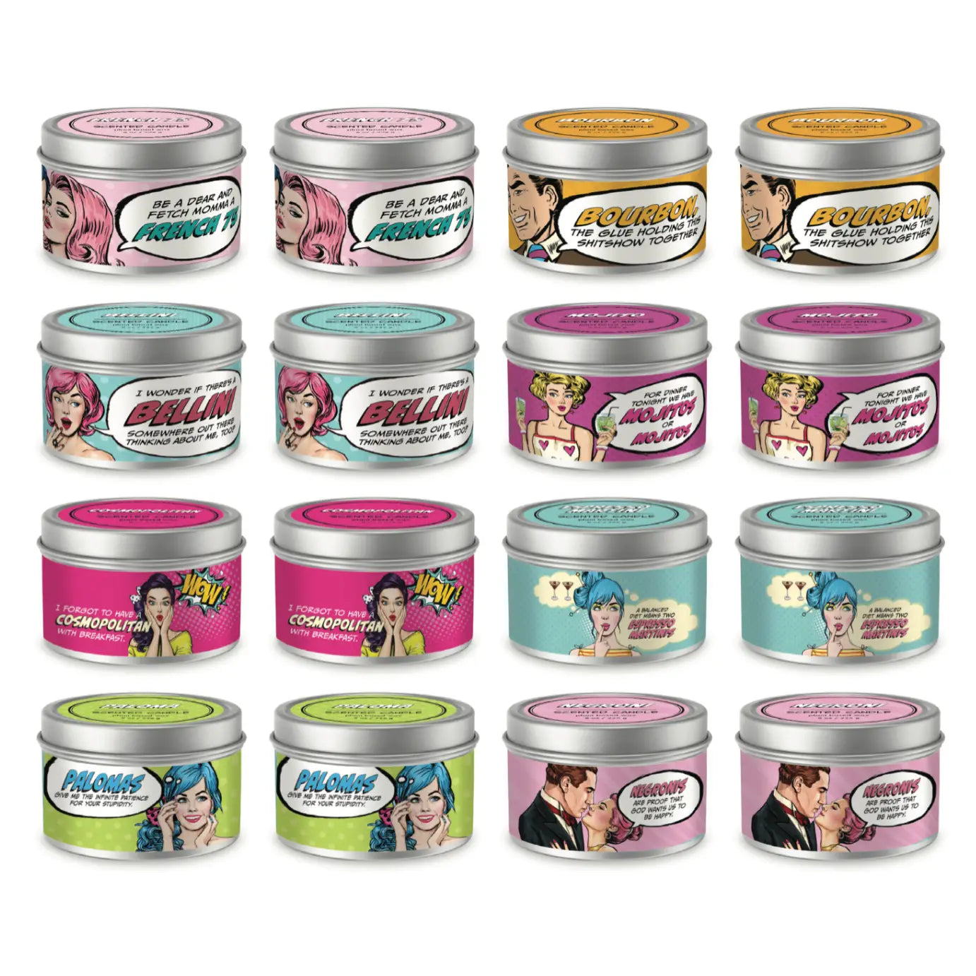 Retro Pop Art Cocktail Candles