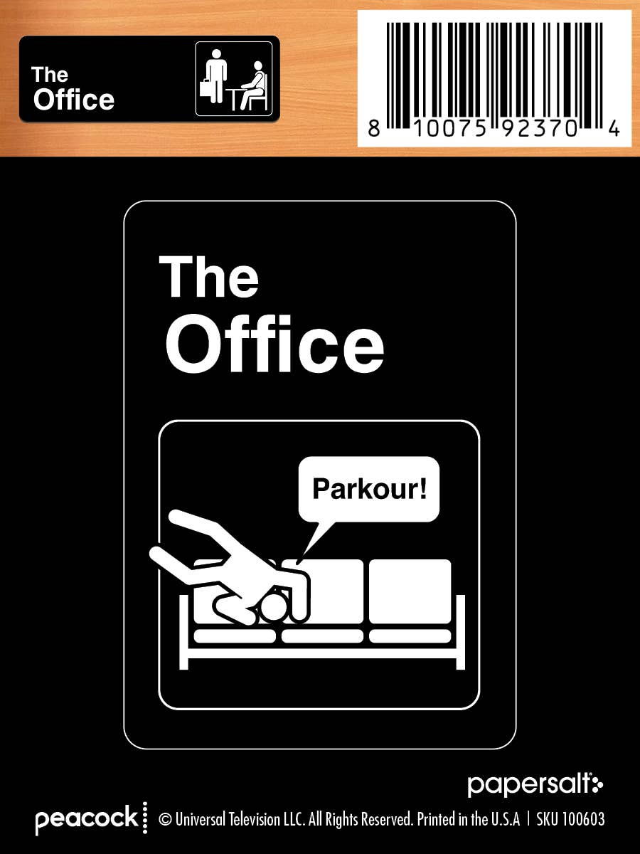 The Office: "Parkour!" Novelty Sticker