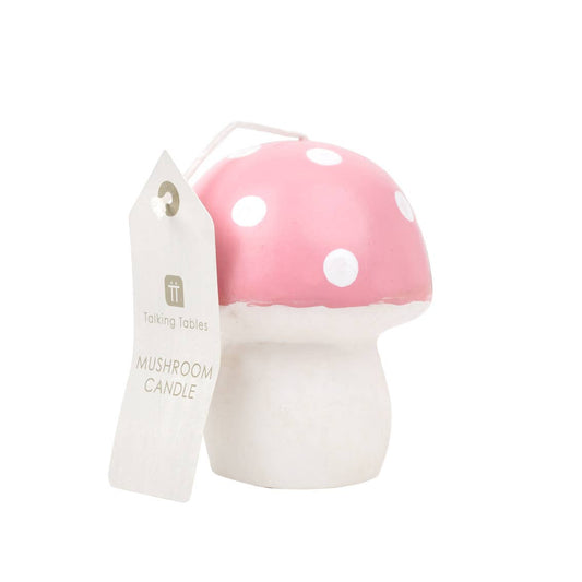 Large Pink Toadstool Mushroom Candle