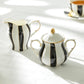 Black and White Scallop Fine Porcelain 11 Piece Tea Set