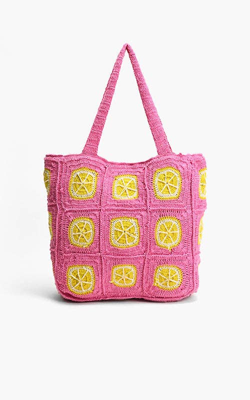 Lime Crochet Beach Tote