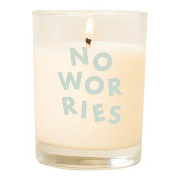 No Worries Rocks Glass Candle