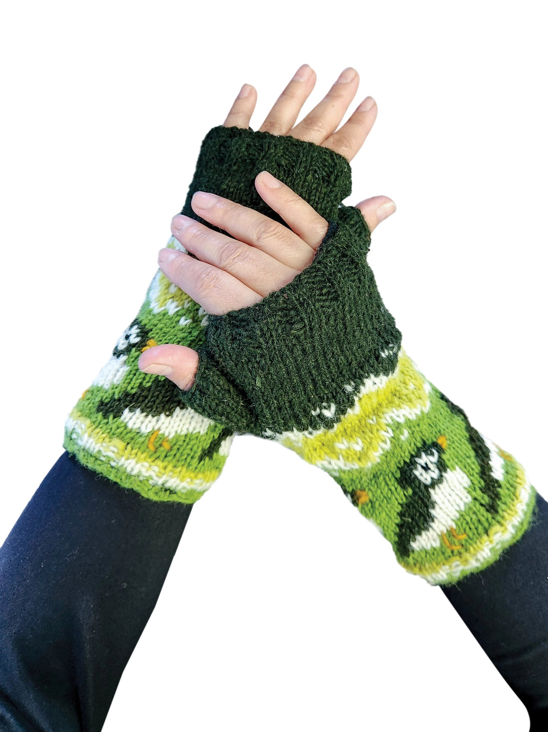 Fingerless Gloves Birds Multicolor