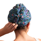 Navy Hair Towel Wrap Double Sided