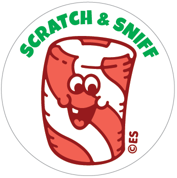 Peppermint Stick Scratch & Sniff Stickers