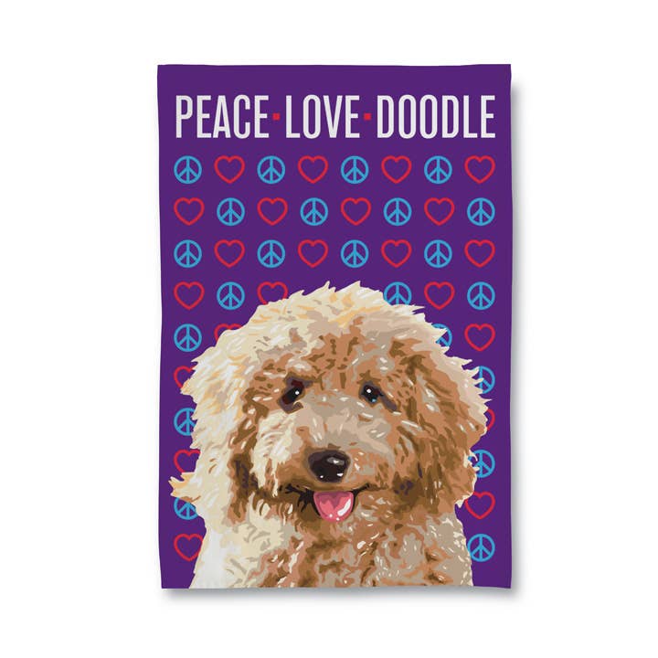 Peace Love Doodle Tea Towel