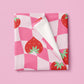 STRAWBERRY HEART CHECKBOARD FLEECE BLANKET