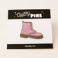 Glitter Combat Boots Enamel Pin