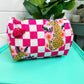 Checkered Jaguar Makeup Bag