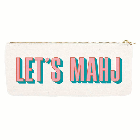 Mahjong Zipper Canvas Tile Pouch