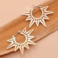 Sunburst Gold Rays Cutout Hoop Earrings