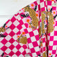 Checkered Pink Jaguar Women's Robe