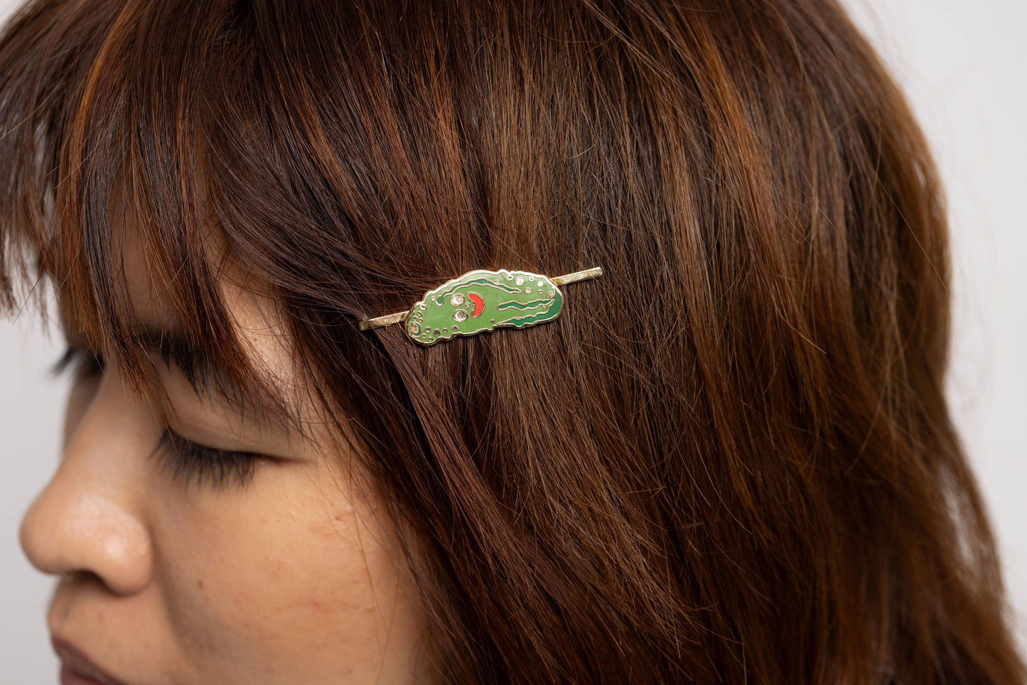 Pickle Guy Hairpin - 18k Gold Cloisonné Enamel Jewelry