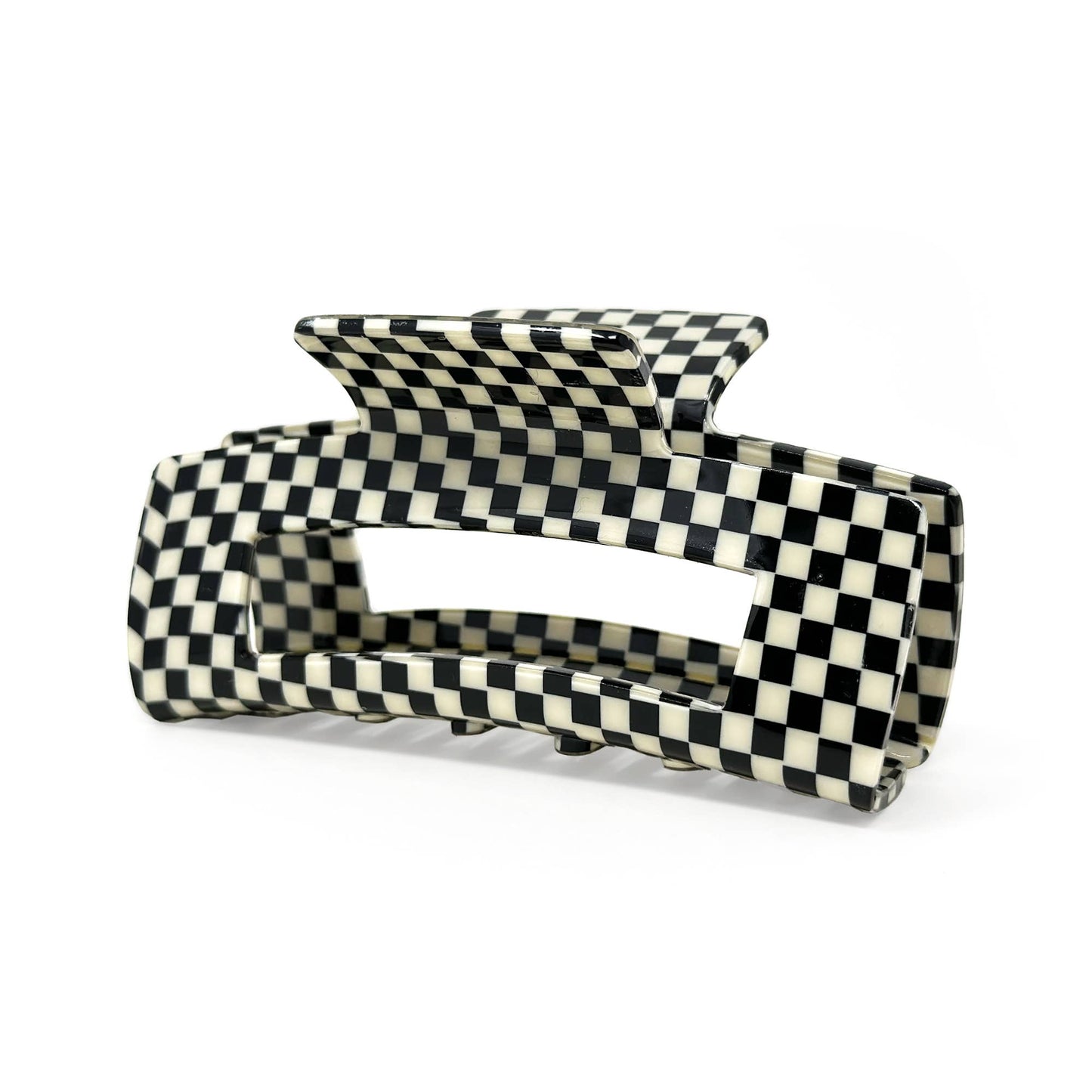 Black Checkered Hair Claw