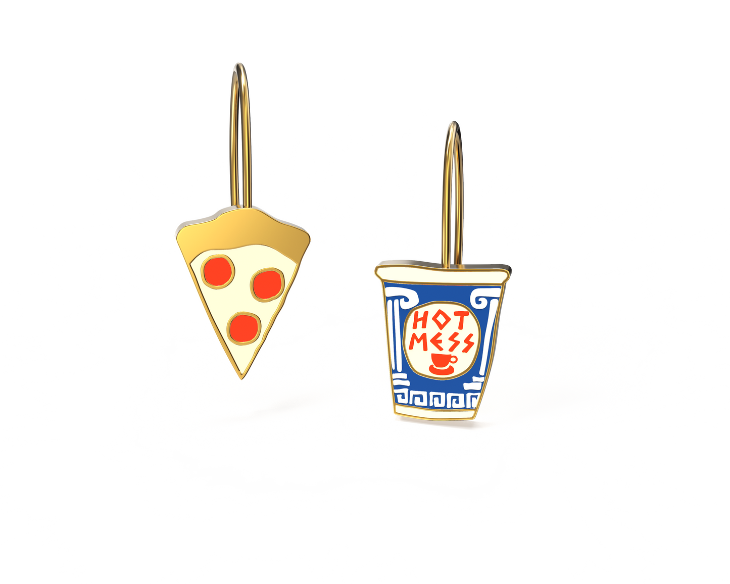 Pizza & Coffee Cup Earrings 