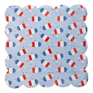 Blue Popsicles Paper Plate