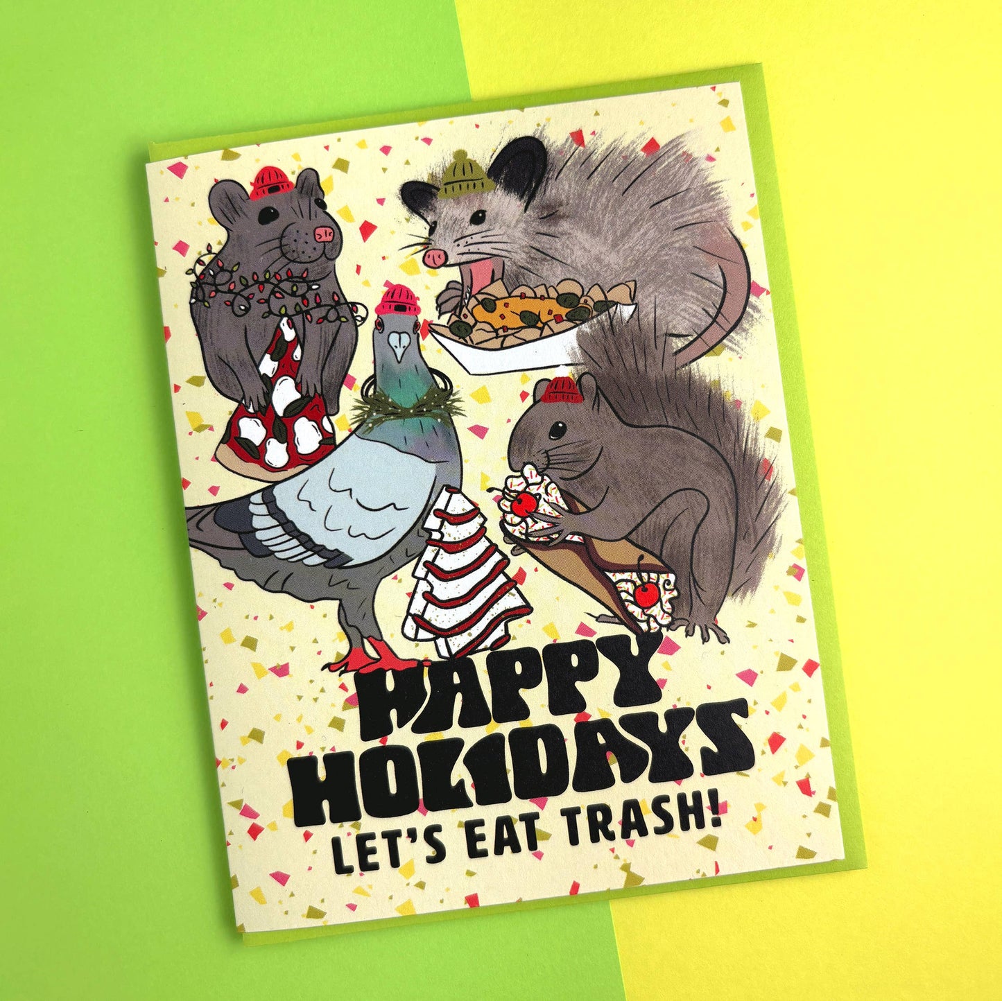 Trash Animals Christmas Card