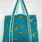 Tiger Teal Quilted Tote Bag