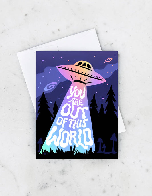 Spaceship Valentine's Day Card