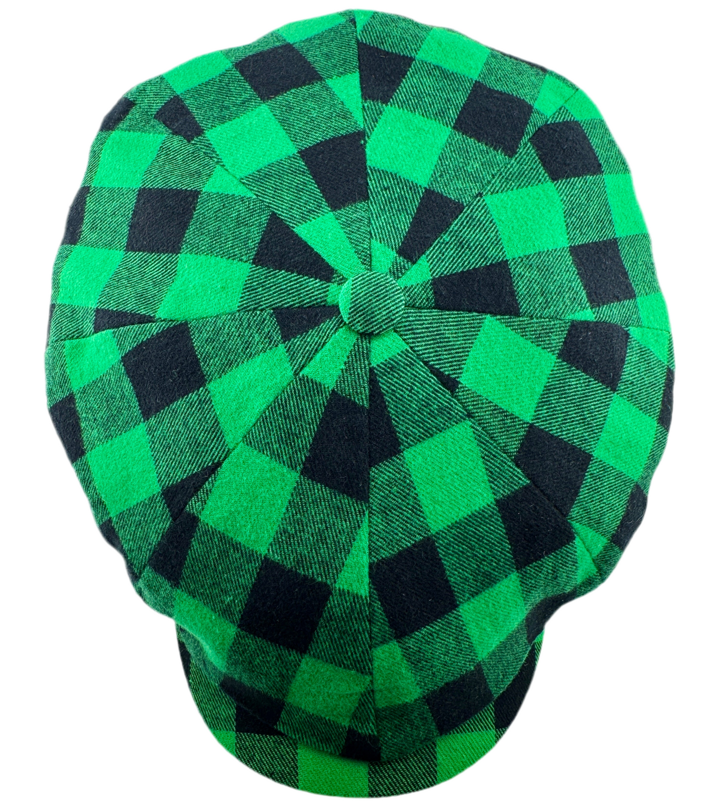 The "Hooligan" - Green Buffalo Plaid Newsboy Cap - Laird Hatters x FunkyBrims