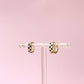 Checkered Huggie Earrings