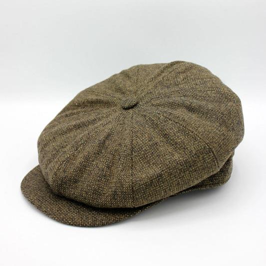 The "Birmingham" - Dark Green Check Newsboy Cap by Hologramme Paris