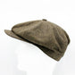 The "Birmingham" - Dark Green Check Newsboy Cap by Hologramme Paris