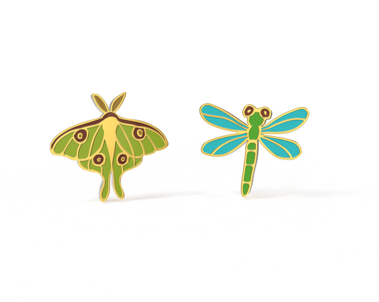 Luna Moth & Dragonfly Earrings