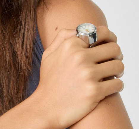 Stainless Steel Quartz Watch Stretch Ring