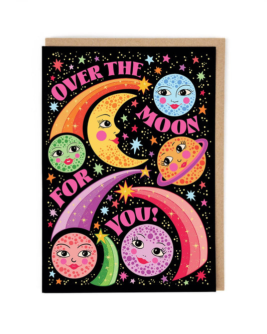 Over the Moon Greeting Card