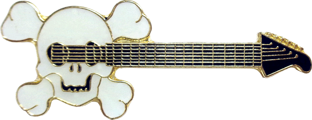 Enamel Pin - Guitar - Skull And Crossbones