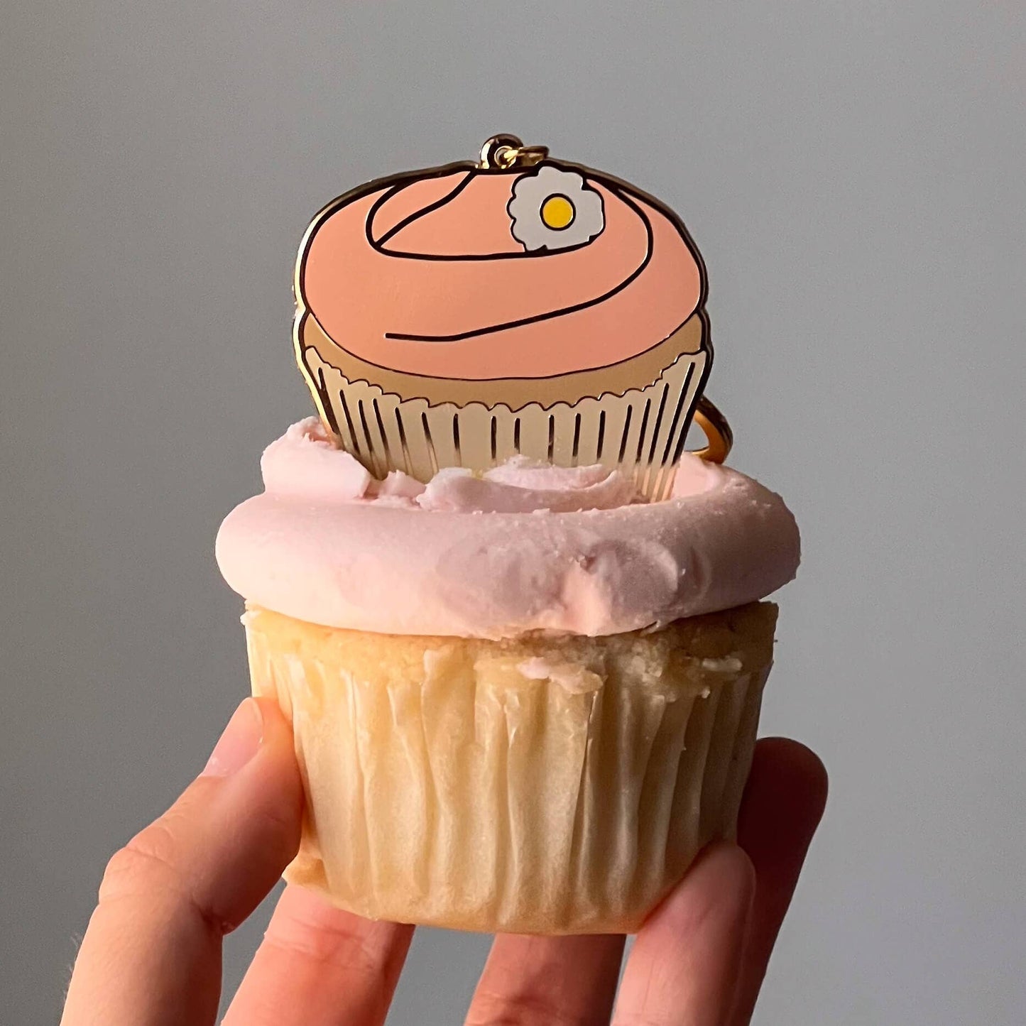 Carrie Cupcake Enamel Keychain