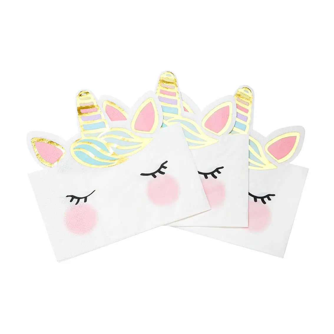 Unicorn Shaped Party Napkins 20 Pack