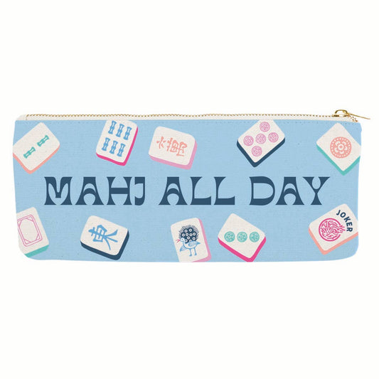 Mahjong Zipper Canvas Tile Pouch