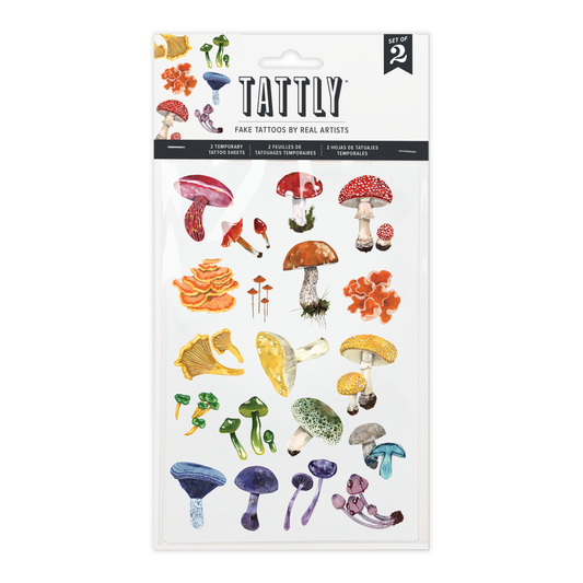 Colorful Mushrooms Tattoo Sheets