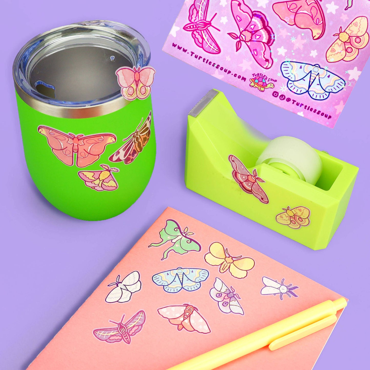 Moonlight Moths Vinyl Sticker Sheet