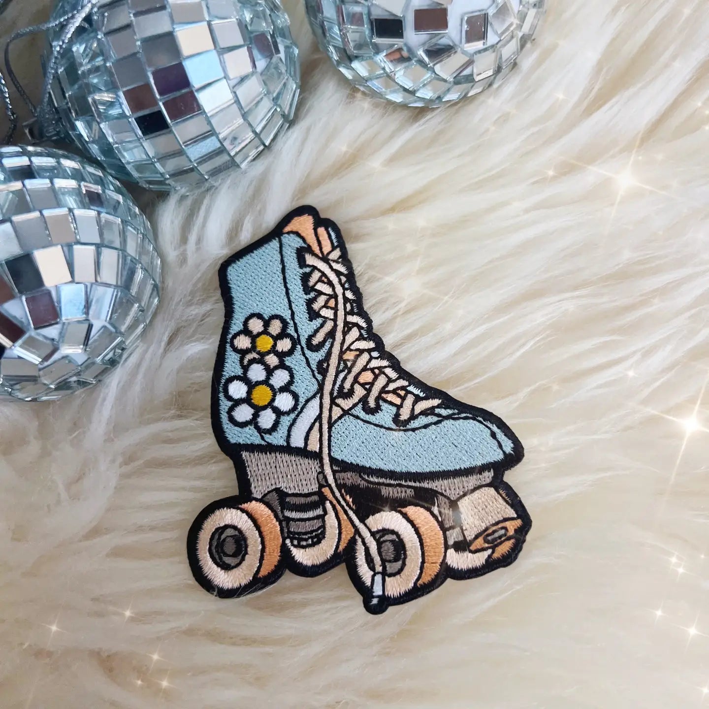 Light Blue Retro Roller Skate Patch