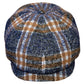Aberdeen Plaid Newsboy by Alfonso d'Este x FunkyBrims. Navy Blue and Caramel.