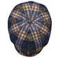 Aberdeen Plaid Newsboy by Alfonso d'Este x FunkyBrims. Navy Blue and Caramel.