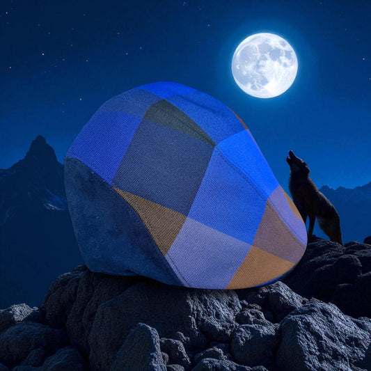 The "Bad Moon" Flannel Flat Cap Hales Speed Shop X FunkyBrims Collab with Cap Pin