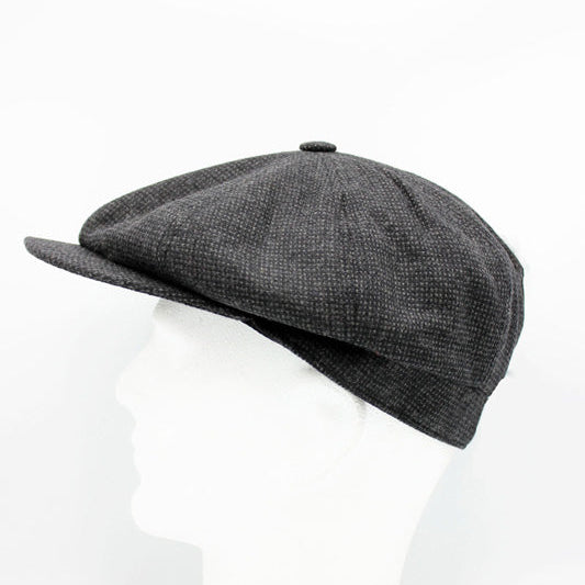 The "Birmingham" - Dark Gray Check Newsboy Cap by Hologramme Paris