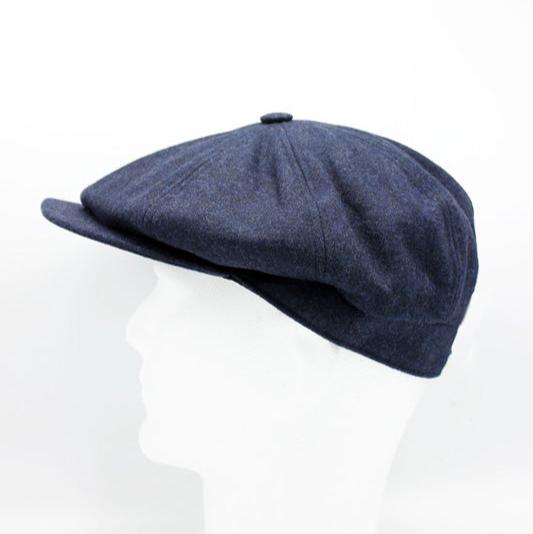 The "Birmingham" - Navy Blue Newsboy Cap by Hologramme Paris