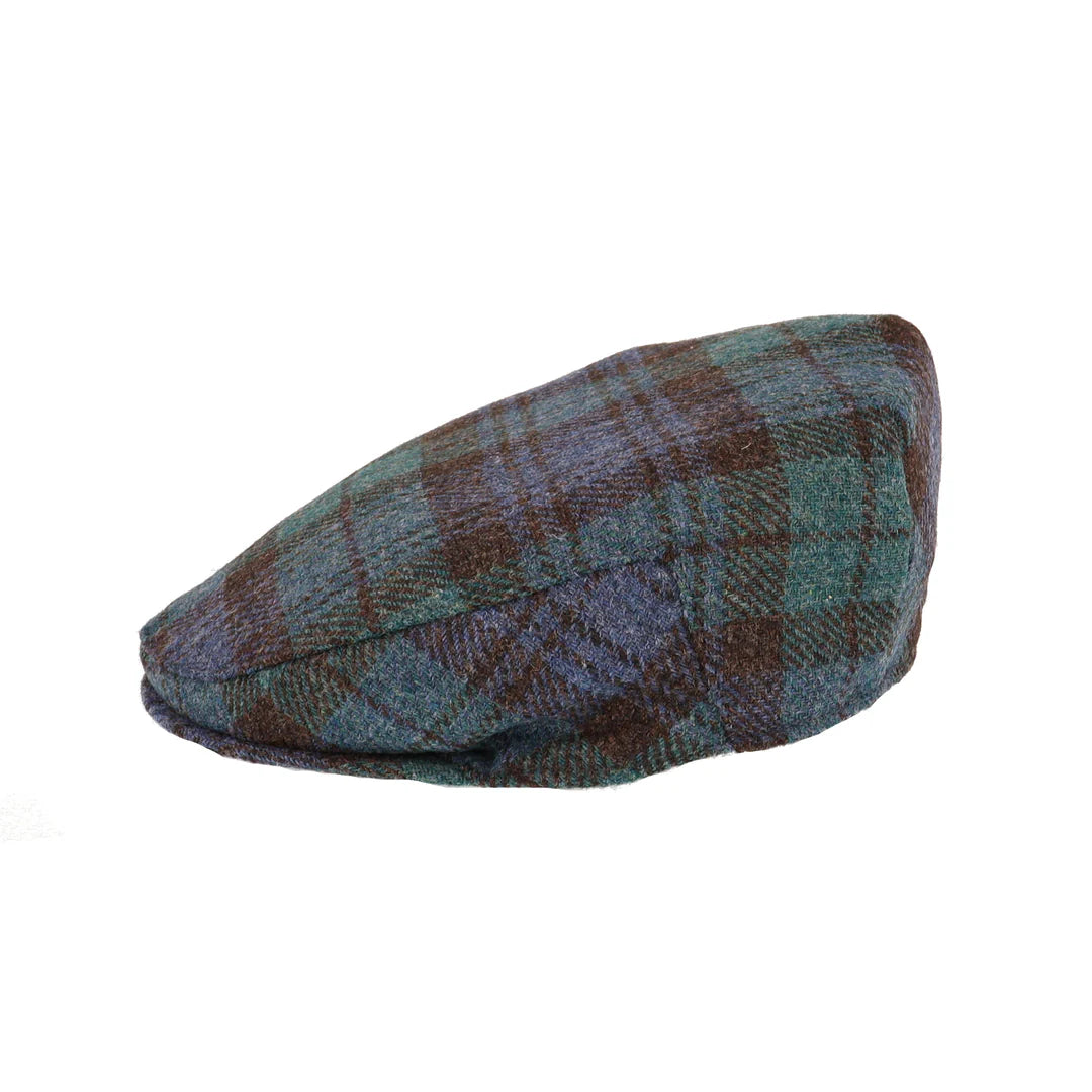 The Shetland Wool Black Watch Tartan Flat Cap by Glen Appin of Scotland