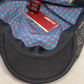 Blue and Gray Herringbone pub cap by Alfonso d'Este x FunkyBrims. Blue Leather Brim.