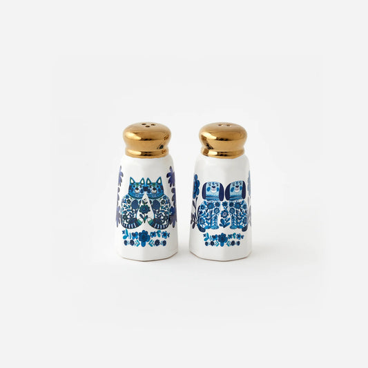 Blue and White Cat and Dog Salt & Pepper Shakers