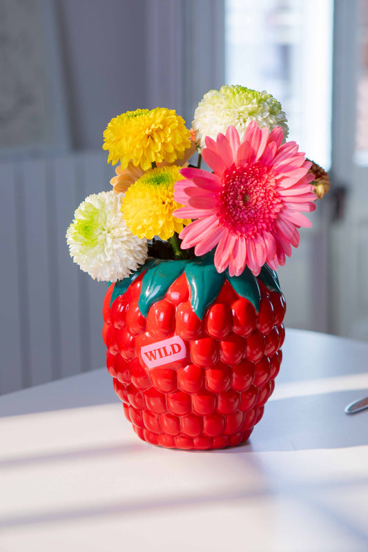 Farmer's Market Raspberry Vase