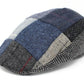 The Tweed Touring Patchwork in all Blues/Grays by Hanna Hats of Donegal