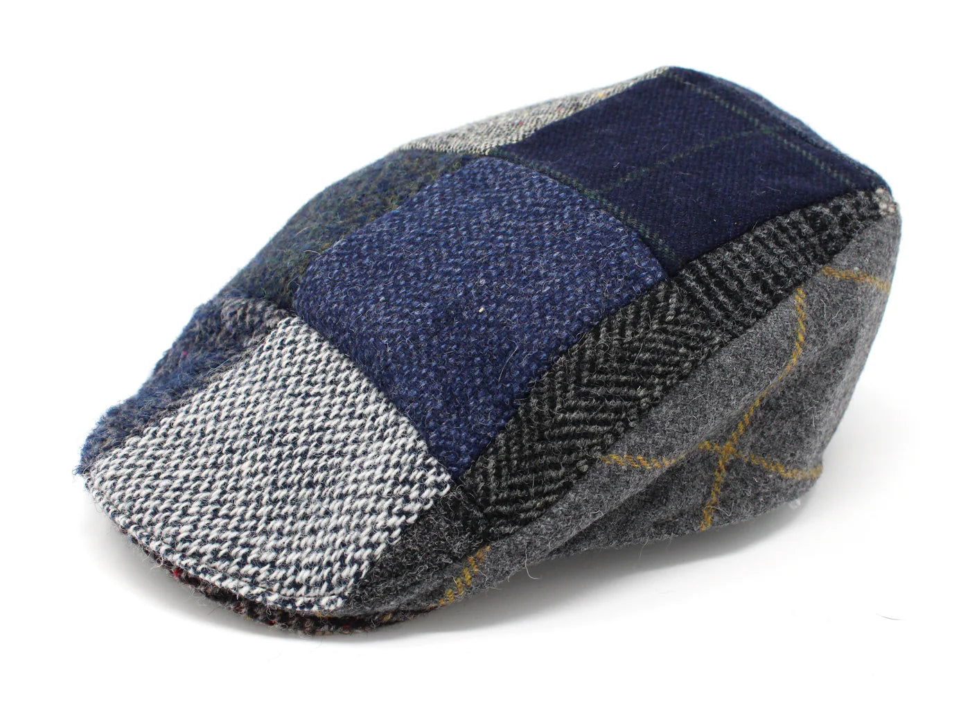 The Tweed Touring Patchwork in all Blues/Grays by Hanna Hats of Donegal